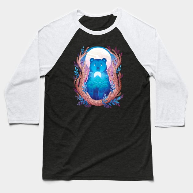 Moon Bear Baseball T-Shirt by MichelleScribbles